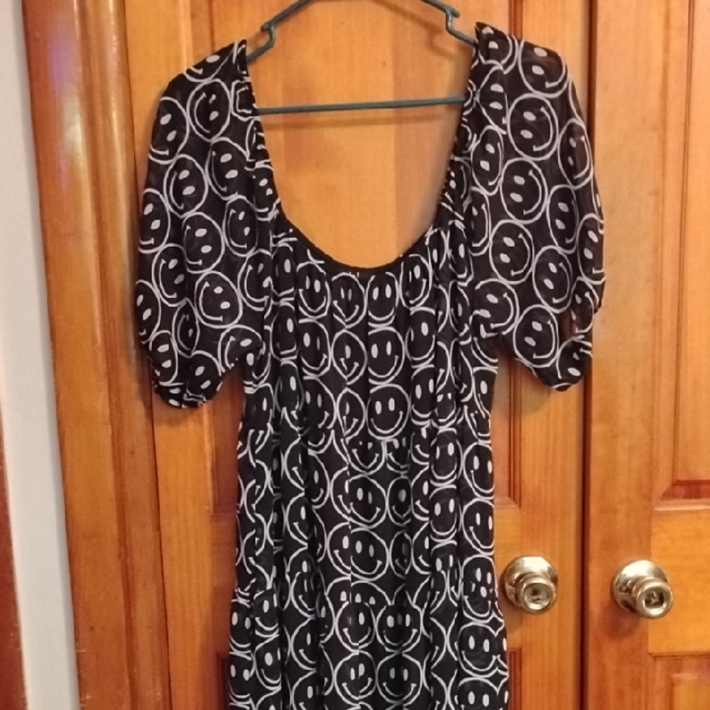 Black and White Smiley Face Dress
